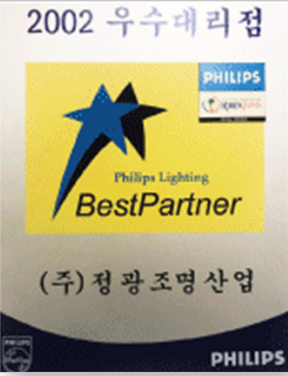 PHILIPS 2002 우수대리점 BestPartner 인증패